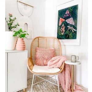 Project 62 Wall Tapestry Macrame Curve White Fringe